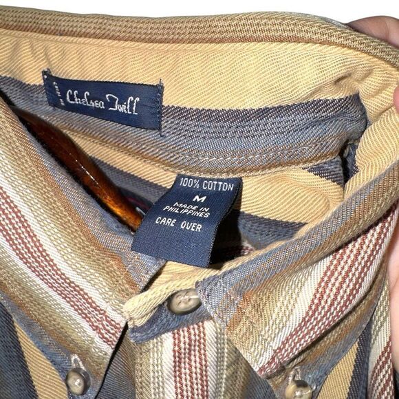 GANT Brown and Green Chelsea Twill Button Down Shirt Size M - Picture 4 of 9